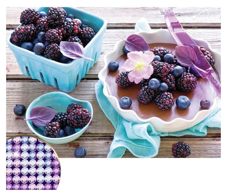 Алмазная вышивка круглыми стразами с частичным заполнением «Ягоды», 27 х 44 см. набор для творчества  Школа талантов