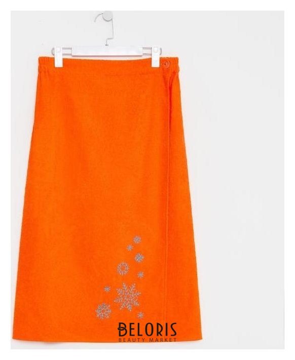 Килт женский 80х150+-2, цвет оранжевый, вышивка «Снежинки» Гранд-стиль