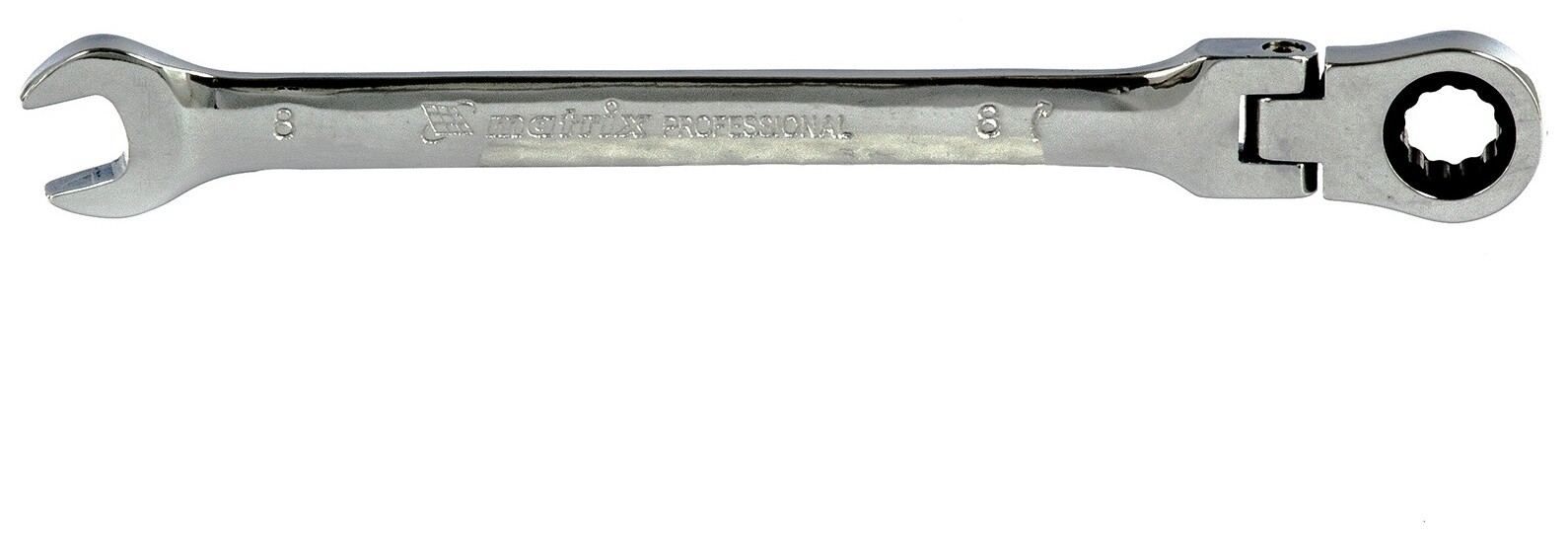 Ключ комбинированный трещоточный, 8 мм, Crv, шарнирный, зеркальный хром Professional  Matrix (Матрикс)