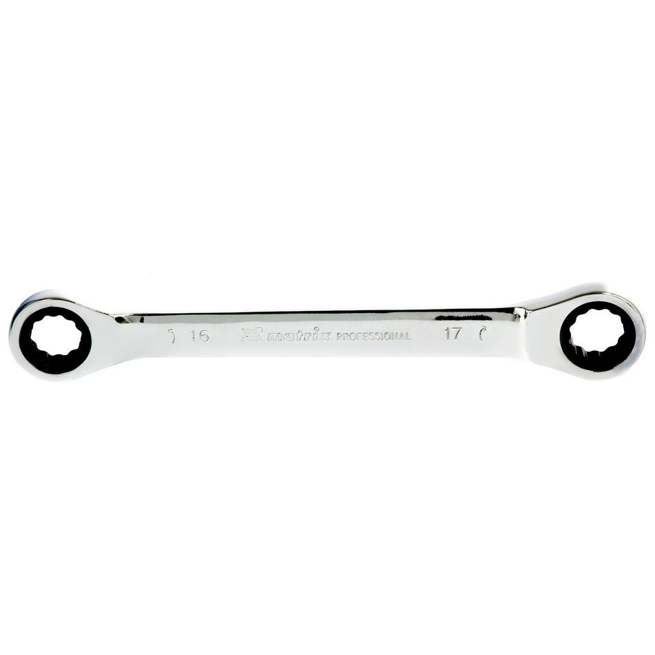 Ключ накидной трещоточный, 16 х 17 мм, Crv, зеркальный хром Professional