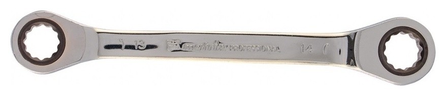 Ключ накидной трещоточный, 13 X 14 мм, Crv, зеркальный хром