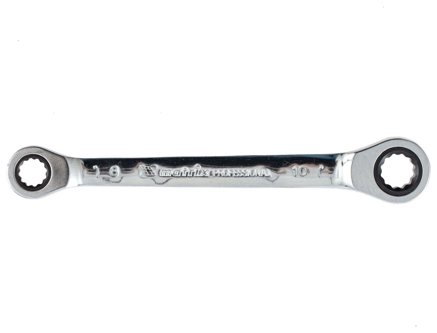 Ключ накидной трещоточный, 8 х 10 мм, Crv, зеркальный хром
