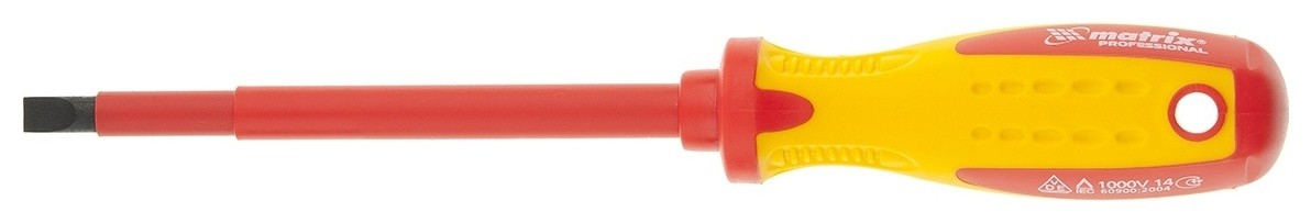 

Отвертка Insulated, Sl5.5 X 125 мм, Crmo, до 1000 В, двухкомпонентная рукоятка Professional