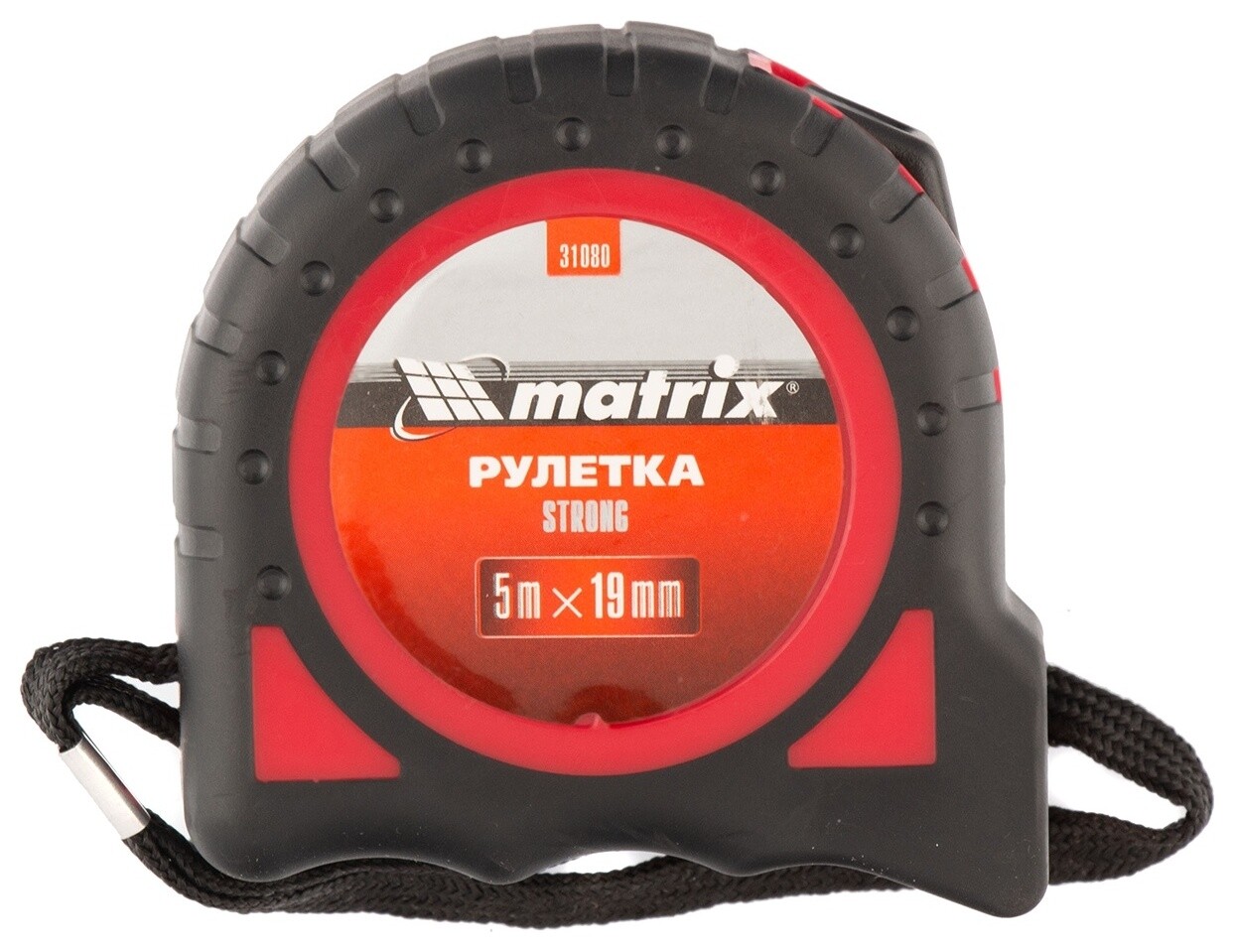 Рулетка Strong, 5 м х 19 мм, обрезиненный корпус  Matrix (Матрикс)