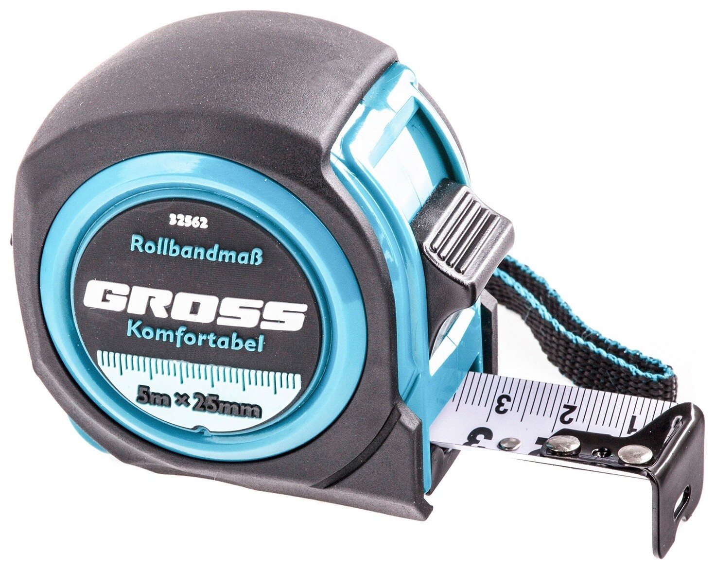 Рулетка Komfortabel 5 м х 25 мм, обрезиненный корпус  Gross