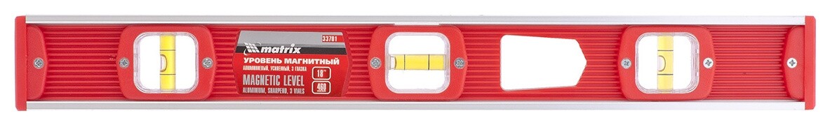 Уровень магнитный, 460 мм, 3 глазка  Matrix (Матрикс)