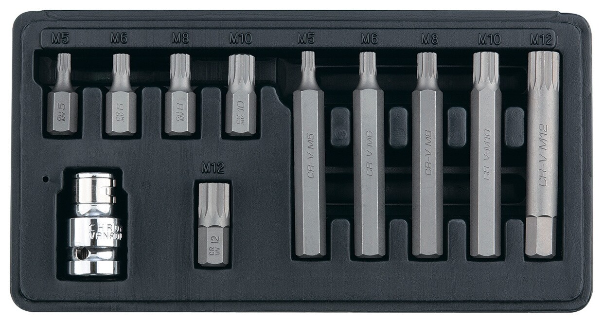 Набор бит Spline, хвостовик-шестигранник 11/2, Crv, 10 мм, 11 предметов Stels