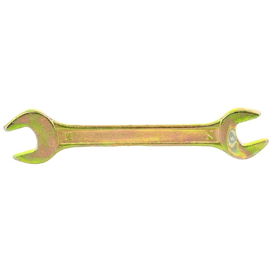 Ключ рожковый, 14 х 15 мм, желтый цинк