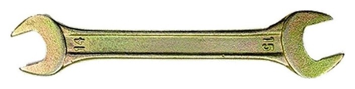 Ключ рожковый, 14 х 17 мм, желтый цинк