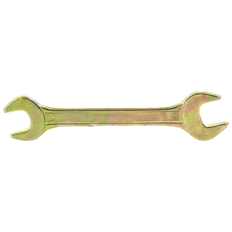 Ключ рожковый, 17 х 19 мм, желтый цинк