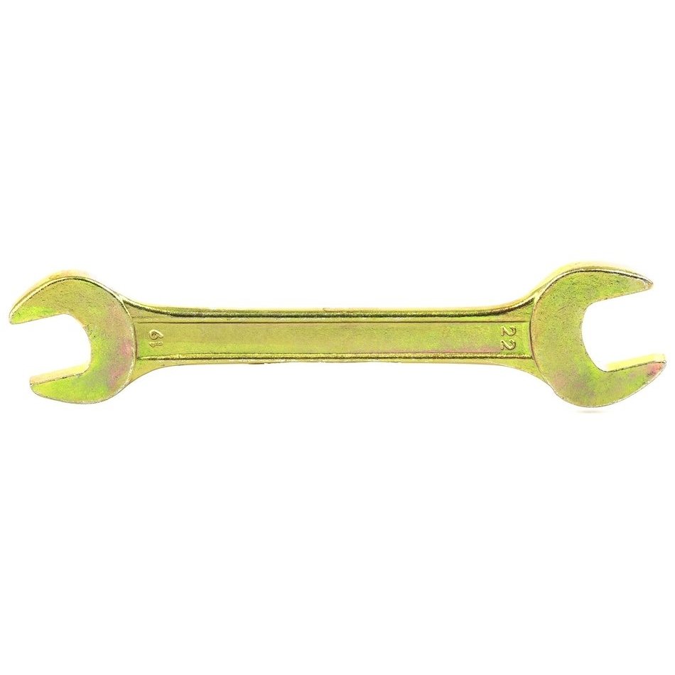 Ключ рожковый, 19 х 22 мм, желтый цинк