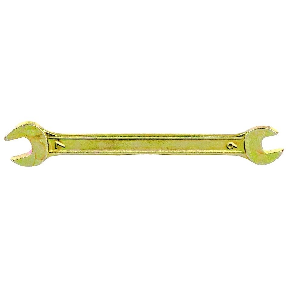 Ключ рожковый, 6 х 7 мм, желтый цинк