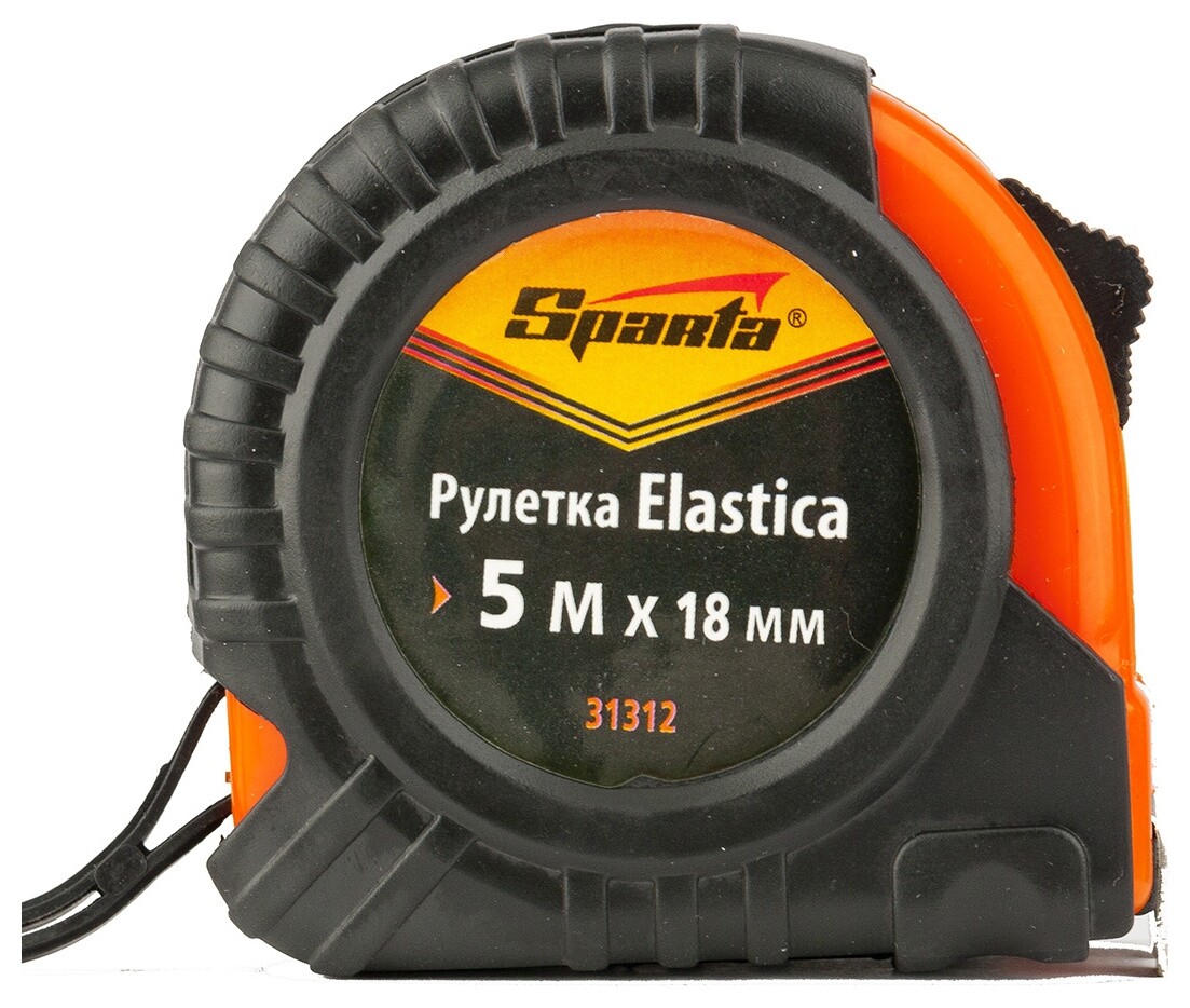 Рулетка Elastica, 5 м х 18 мм, обрезиненный корпус  Sparta