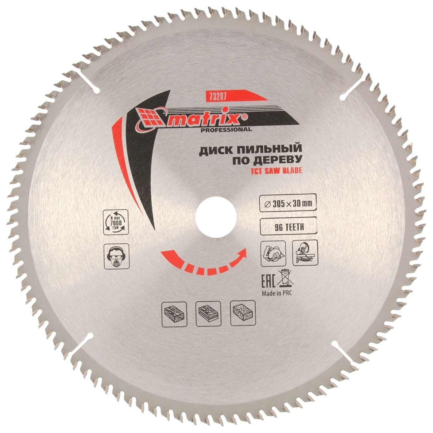 Пильный диск по дереву, 305 х 30 мм, 96 зубьев Professional Matrix (Матрикс)