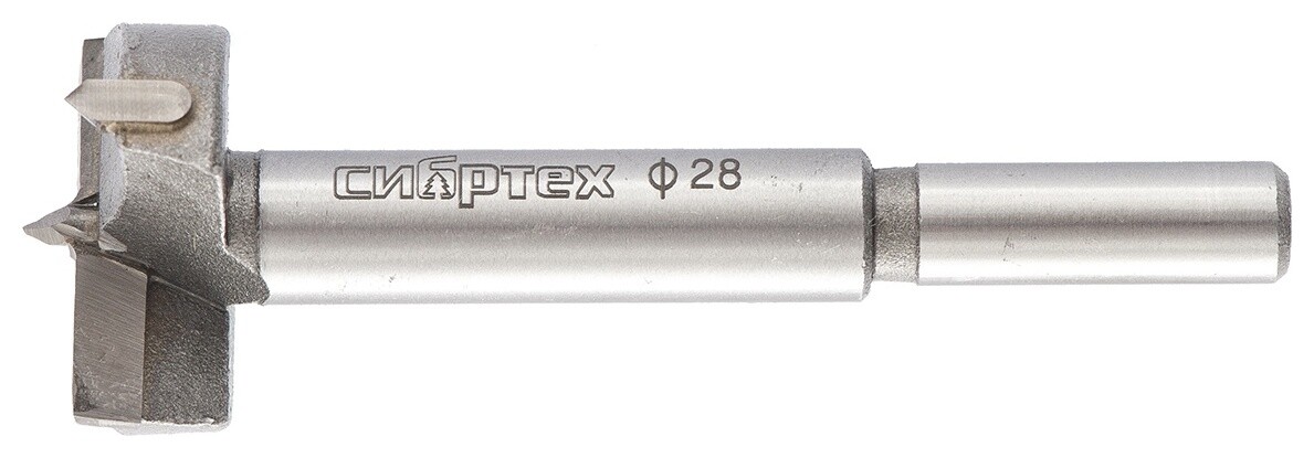 Сверло форстнера по дереву, 28 мм, цилиндрический хвостовик Сибртех