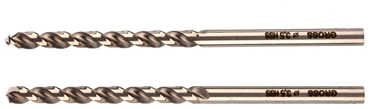 

Сверло спиральное по металлу, 3.5 мм, Hss, 338 W, 2 шт