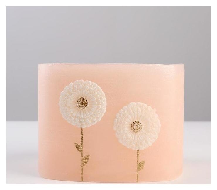 Подсвечник / лампион квадратный "Одуванчики", 13×13×9,5 см, розовый Poland Trend Decor Candle