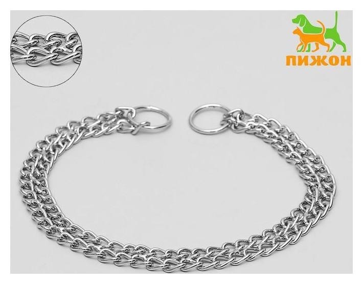 

Ошейник-удавка металлический двухрядный, 45 см, толщина проволоки 2 мм