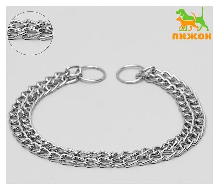 

Ошейник-удавка металлический двухрядный, 60 см, толщина проволоки 3 мм