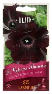 Семена цветов петуния "Черная вишня" F1 многоцветковая, О, гранулы, пробирка 4 шт. Гавриш