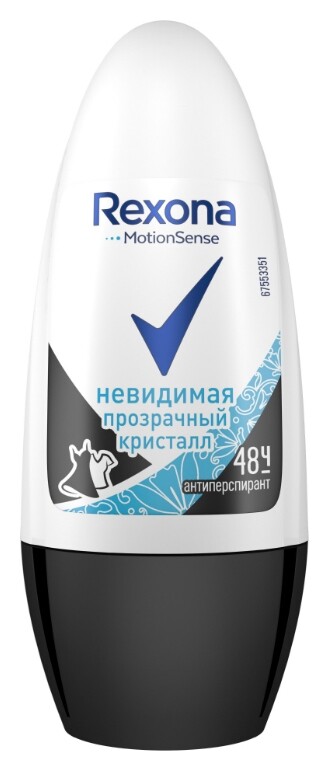 Дезодорант-антиперспирант ролл Прозрачный Кристалл 48 часов Rexona