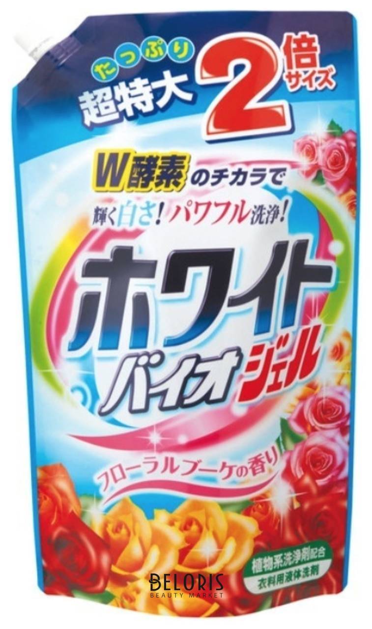 Жидкий гель для стирки с отбеливающим и смягчающим эффектом с цветочным ароматом Nihon Detergent