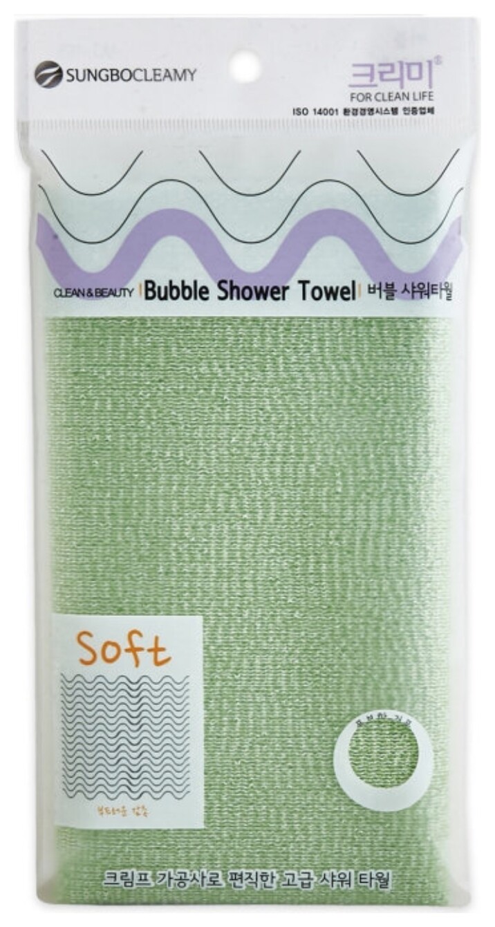 Мочалка для душа нейлон средней жесткости №165 Shower Towel Bubble 28 х 100  Sung bo cleamy