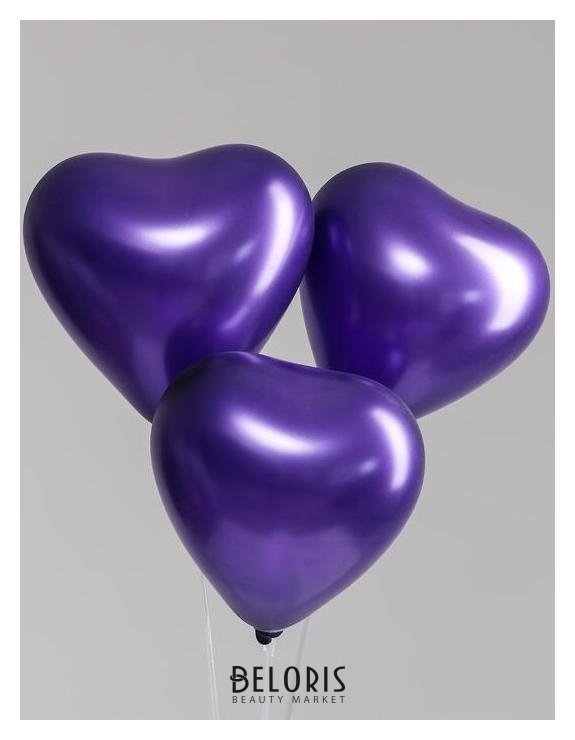 Шар латексный сердце 12, перламутровый, набор 100 шт, цвет фиолетовый Дон Баллон