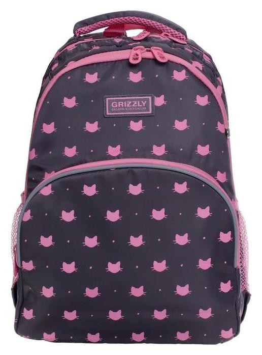

Рюкзак школьный, Grizzly Rg-160, 40x27x20 см, эргономичная спинка, отделение для ноутбука, Серый