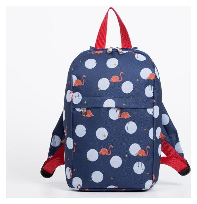 Рюкзак детский, отдел на молнии, 2 наружных кармана, цвет синий, «Фламинго»