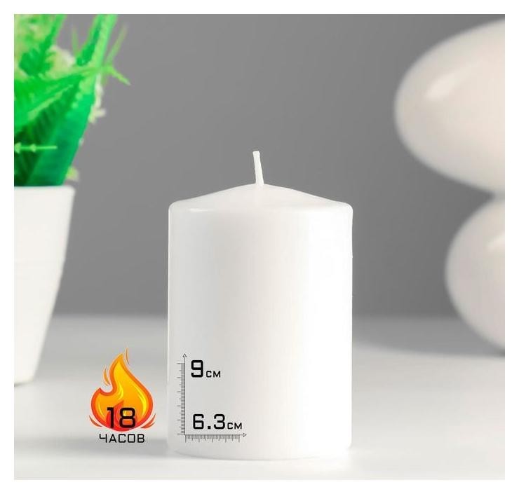 

Свеча - цилиндр, 6,3х9 см, белая