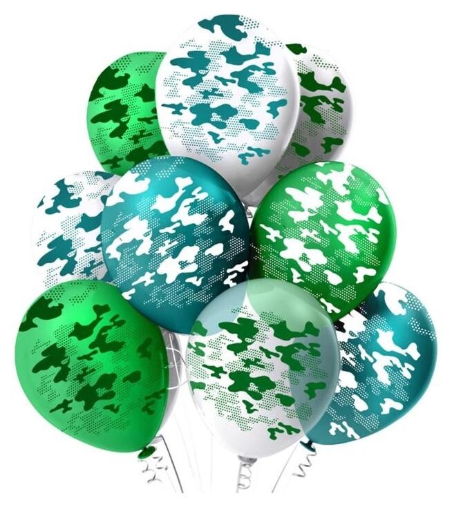 Шар латексный 12 «Камуфляж», 5-сторонний, набор 5 шт. NNB