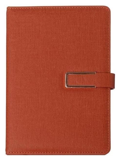 Органайзер, формат А5, с хлястиком, 100 листов, линия, обложка пвх коричневый