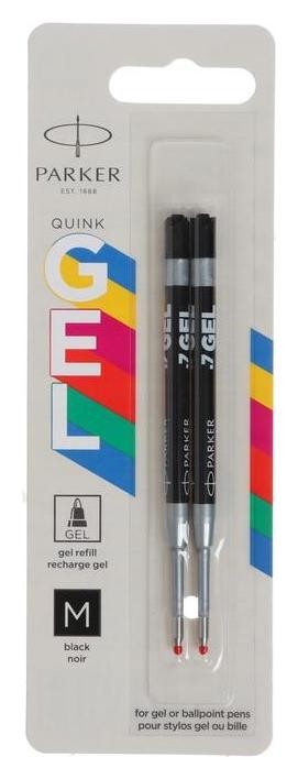 

Стержни для гелевой ручки 2 штуки Parker Quink GEL Z10 М, 0.7 мм, чёрные чернила, в блистере, 100 мм (2136231)