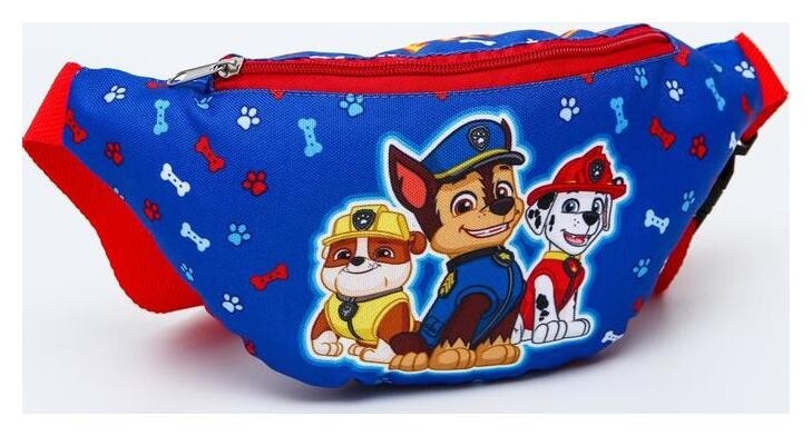 Cумка на пояс, 25*6*13, отд на молн, без подклада, красно/синий Paw patrol