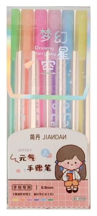 

Набор гелевых ручек 6 цветов пастель в блистере