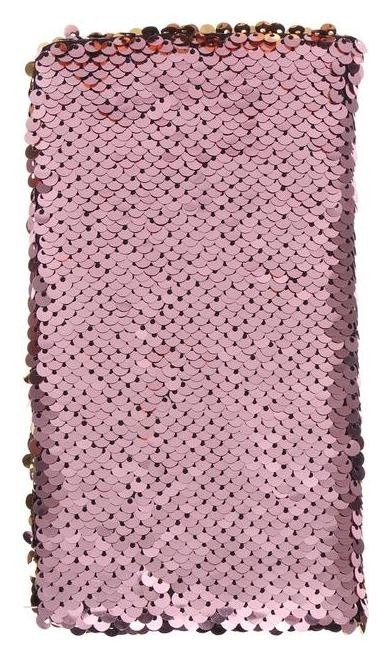 Записная книжка подарочная формат А6, 80 листов, линия, пайетки двухцветные розово-золотой  