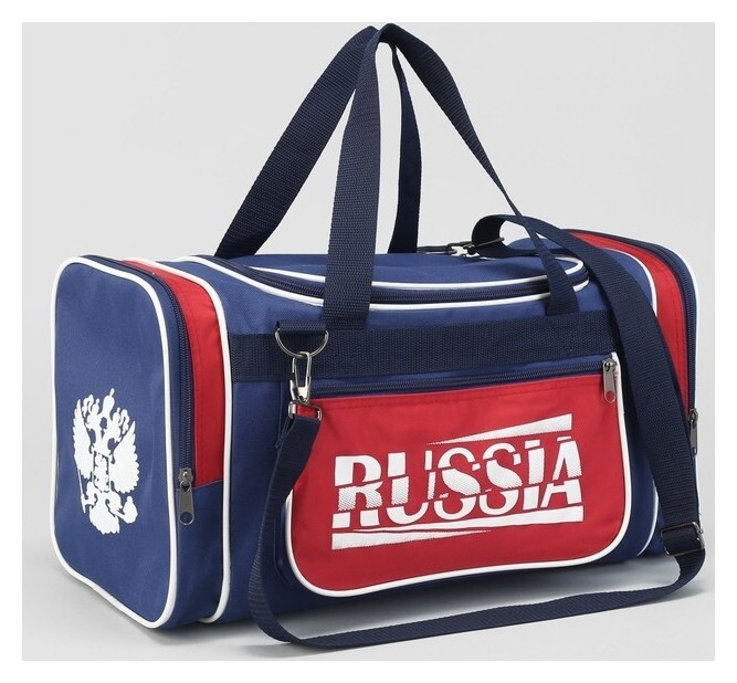 Сумка спортивная, отдел на молнии, наружный карман, длинный ремень, цвет синий/красный  Luris