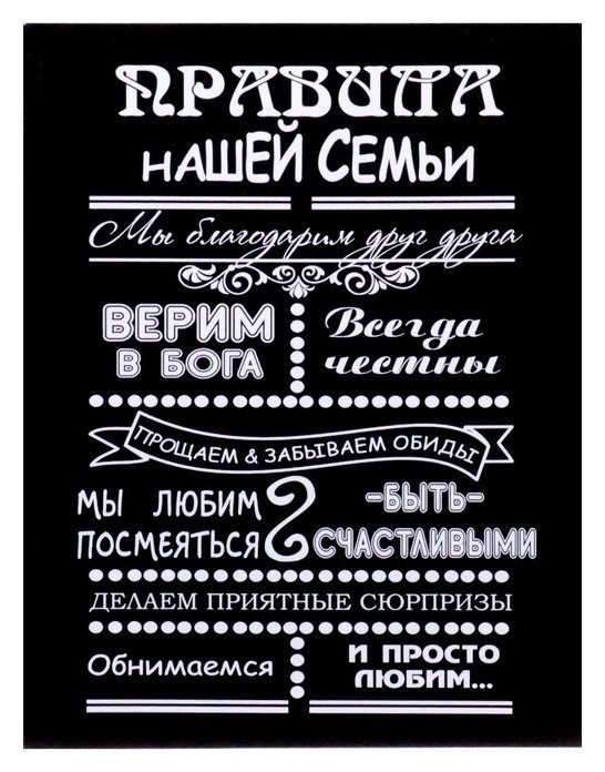 

Картина на холсте "Правила нашей семьи" 40х50 см