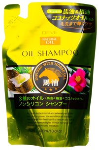 Шампунь для сухих волос с 3 видами масел: Лошадиное, кокосовое и масло камелии KUMANO
