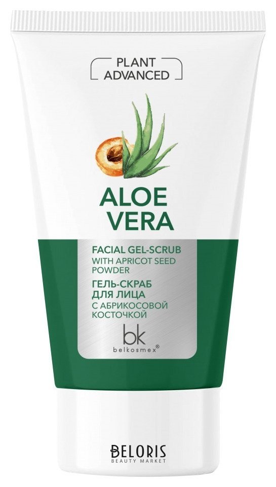 Гель-скраб для лица с абрикосовой косточкой Belkosmex Plant Advanced Aloe Vera