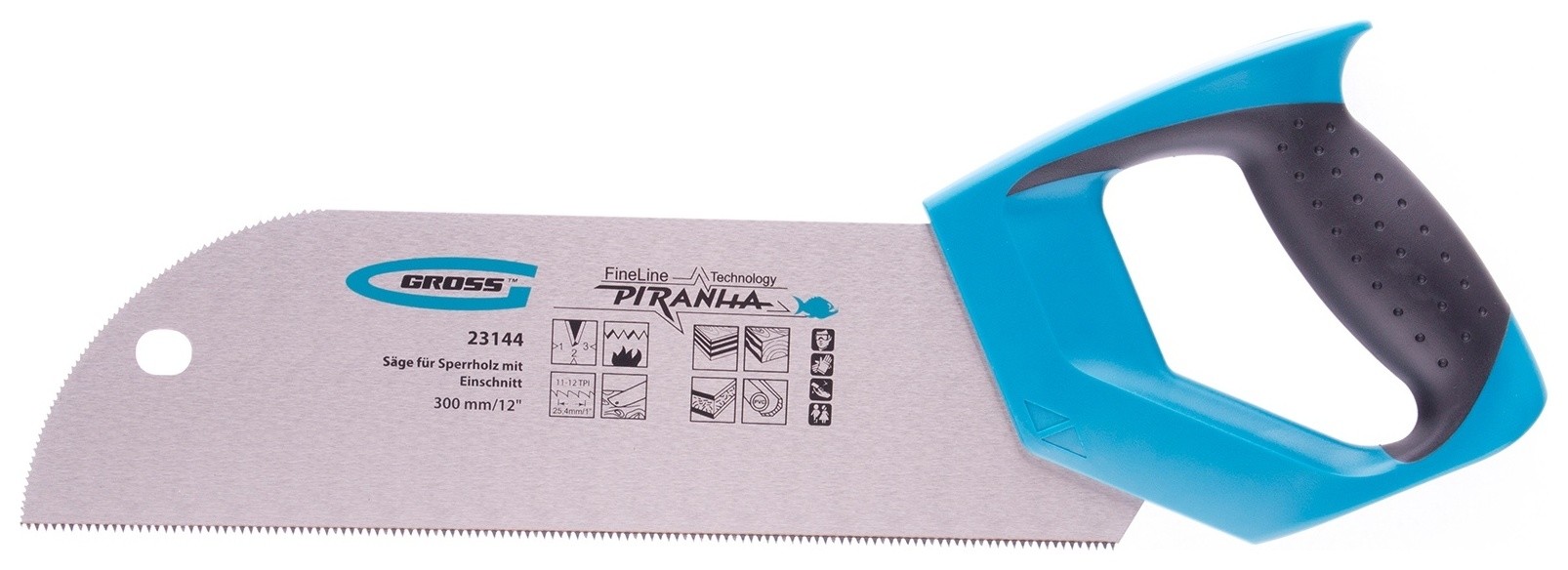 

Пила для фанеры с запилом Piranha, 300 мм/12", 11-12 Tpi, каленый зуб 3D, двухкомпонентная рукоятка