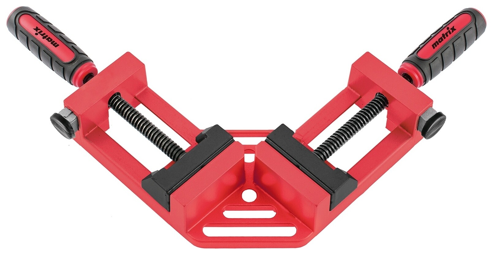 Струбцина угловая, быстрозажимная, 65/65 мм, двухкомпонентные обрезиненные рукоятки  Matrix (Матрикс)