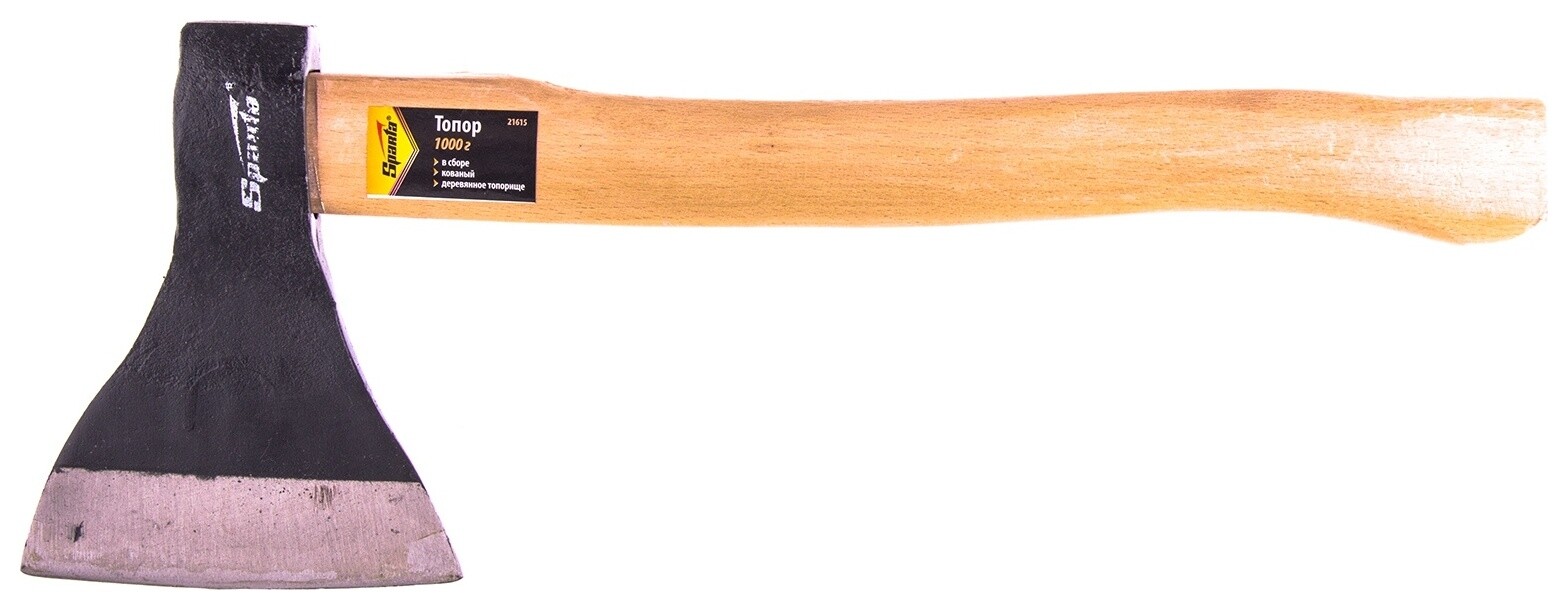 Топор, 1000 г, в сборе, кованый, деревянное топорище  Sparta