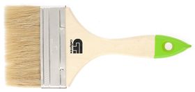 Кисть плоская 100 мм, натуральная щетина, деревянная ручка Сибртех