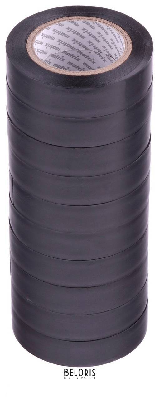 Набор изолент ПВХ 15 мм х 10 м, черная, в упаковке 10 шт, 150 мкм Matrix (Матрикс)
