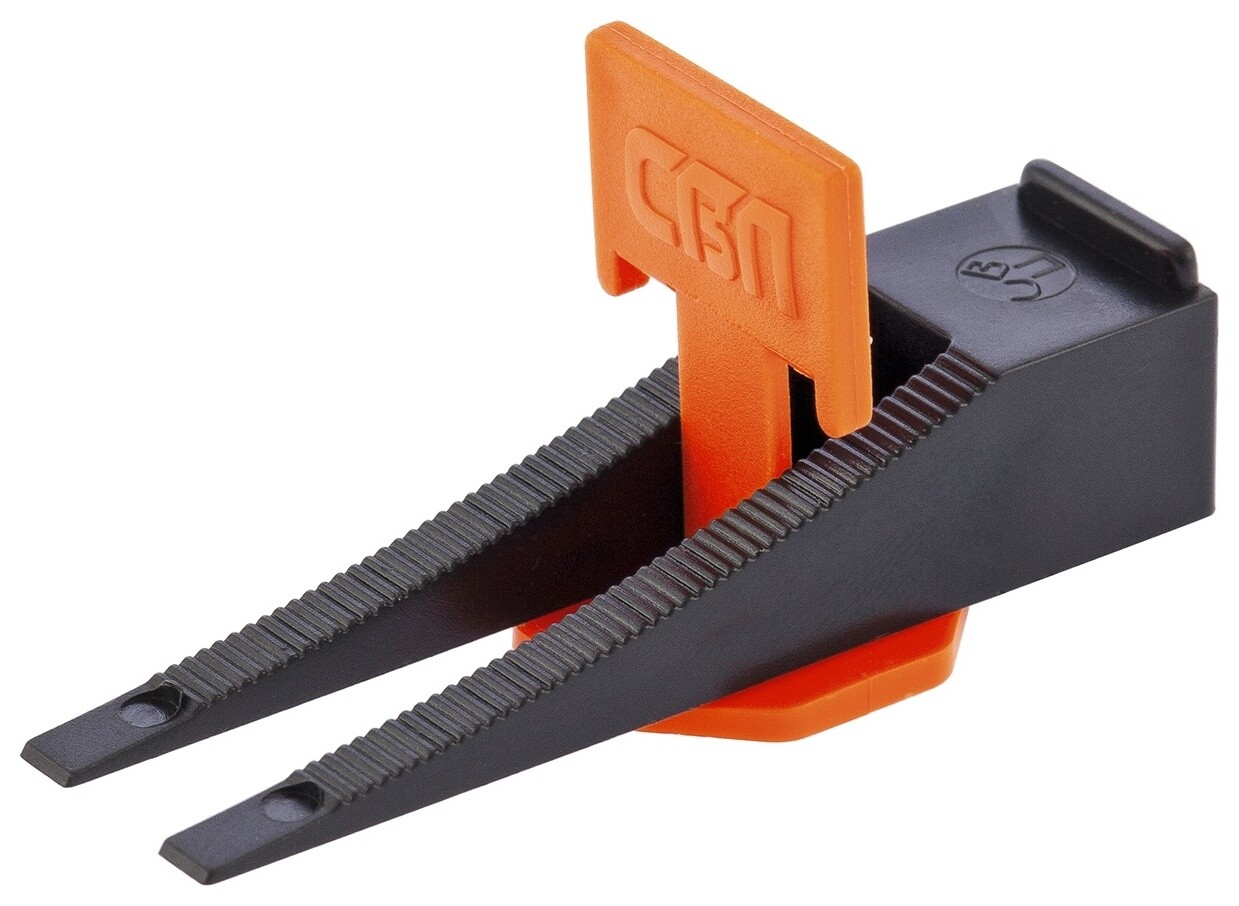 Система выравнивания плитки (Свп), комплект: зажимы, клинья (50/50 шт), упаковка ведро  Сибртех