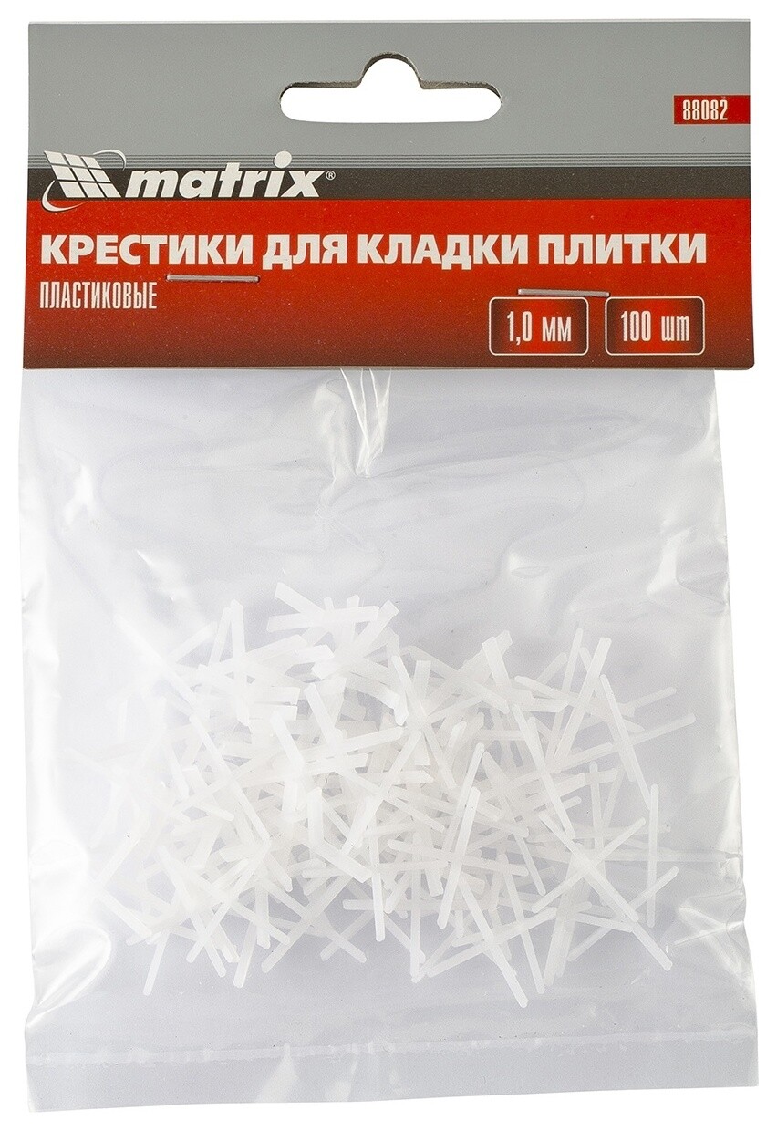 Крестики, 1.0 мм, для кладки плитки, 100 шт  Matrix (Матрикс)