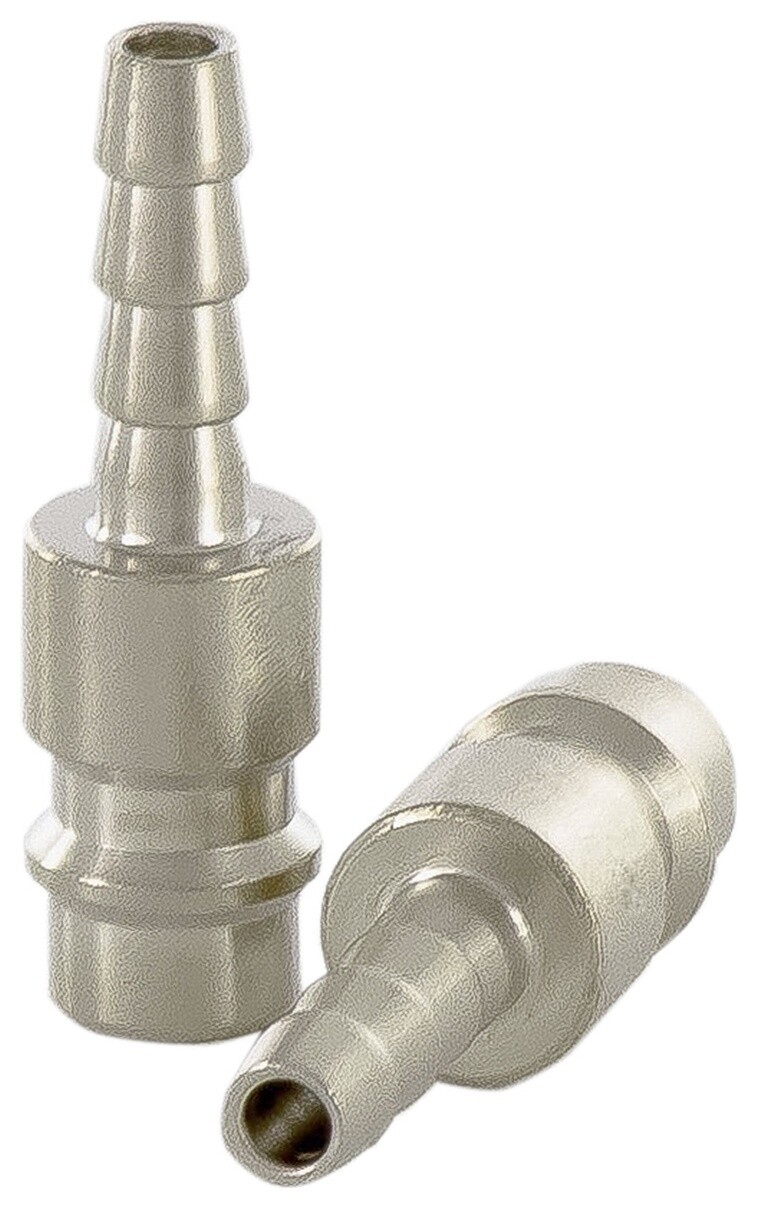 Ниппель универсальный быстросъемный ("Папа"), 1/4, со штуцером"елка" под шланг 6 мм, 2 шт  Stels