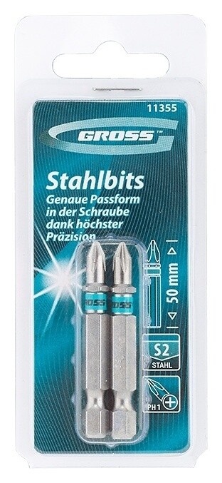 Набор бит РН1 х 50, сталь S2, 2 шт. Gross
